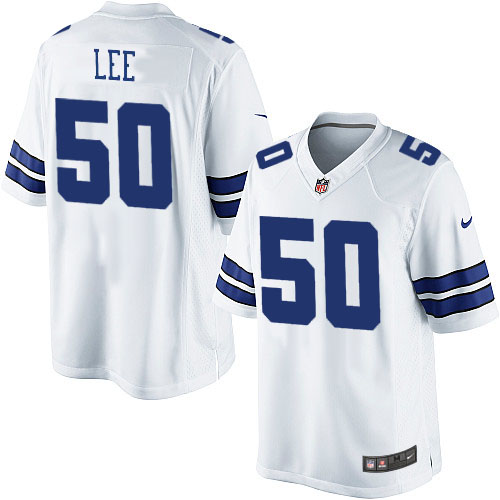 Men's Limited Sean Lee Nike Jersey White Road - #50 NFL Dallas Cowboys